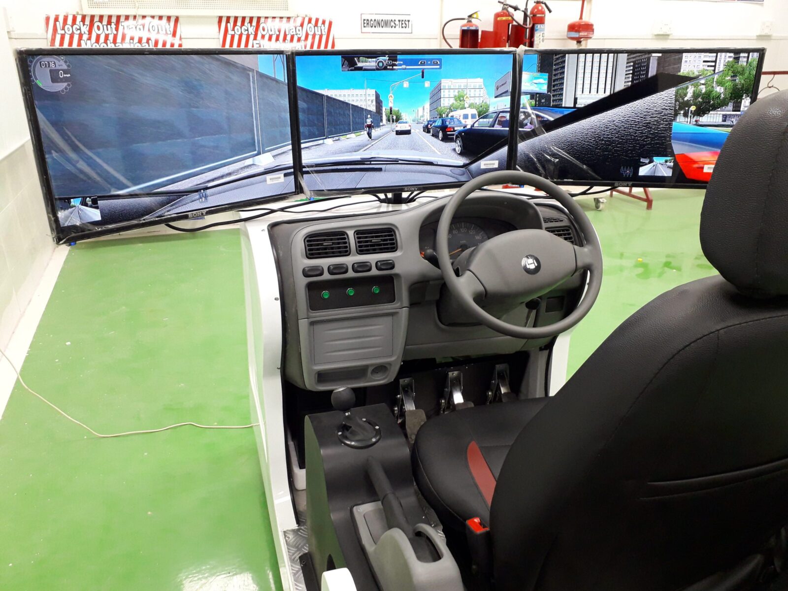 Three Screen Car Driving Simulator